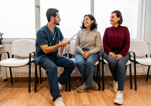 Patients getting care during the holiday. 