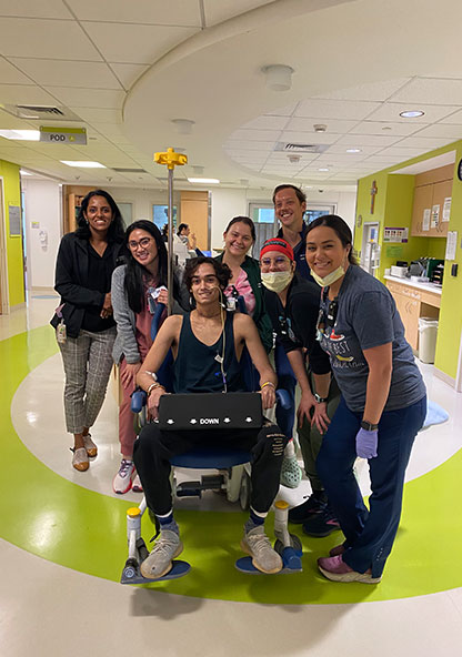 Alé Ramirez with his care team at CHRISTUS Children's